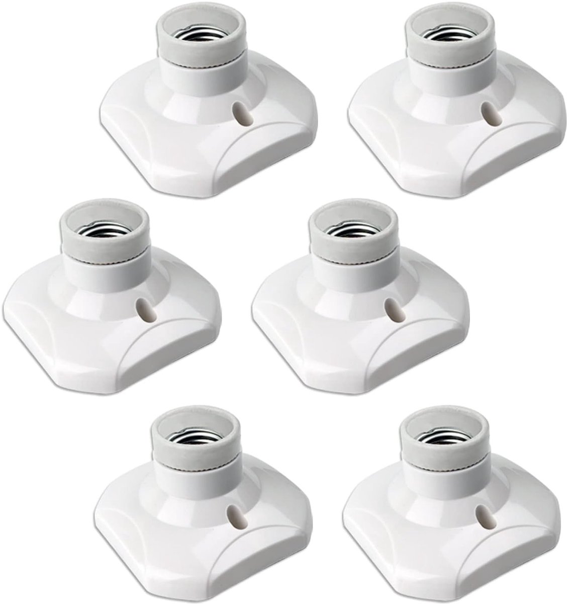 Witte E27 lamphouder voor plafondlamp en wandlamp - Set van 6 | Hittebestendig en duurzaam