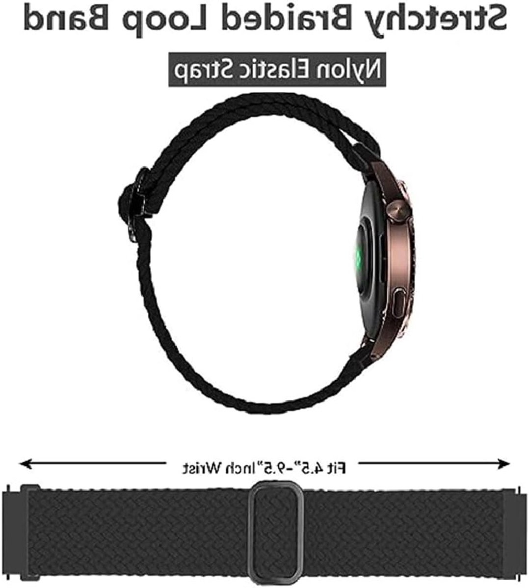 Sportieve Nylon Armband voor Realme en Xiaomi Smartwatches - 22mm Vervangband, Ademend en Lichtgewicht Ontwerp