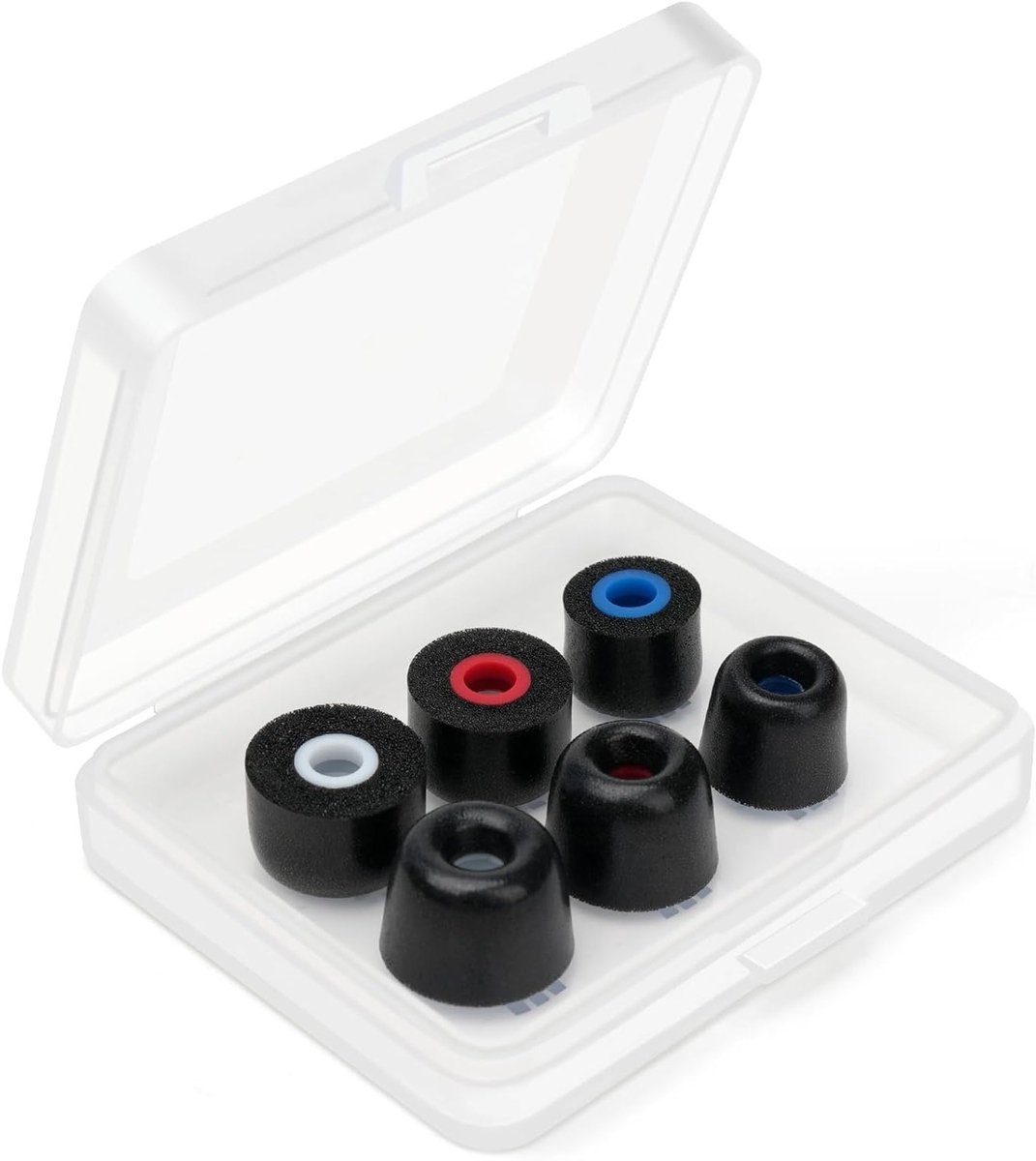 Comfortabele Memory Foam Oorkussens, Vervangende Siliconen Oorkussens en Oordopjes voor Hoofdtelefoons, Geluidsisolatie met Opbergdoos (3 Pairs, S/M/L)