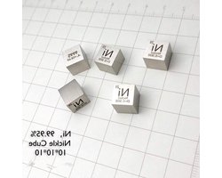 Element Cube 10x10mm van Kobalt, Nikkel, Koper, Zink, Niobium, Molybdeen, Tin, Tungsten, Bismut, Lood, Antimoon, Titanium en IJzer - Hoogwaardige Metaalstaaf voor Experimenten en Onderzoek