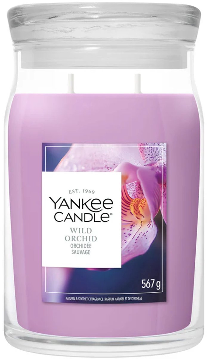 Yankee Candle Wild Orchid Large Jar Geurkaars - 90 branduren - twee lonten Paars