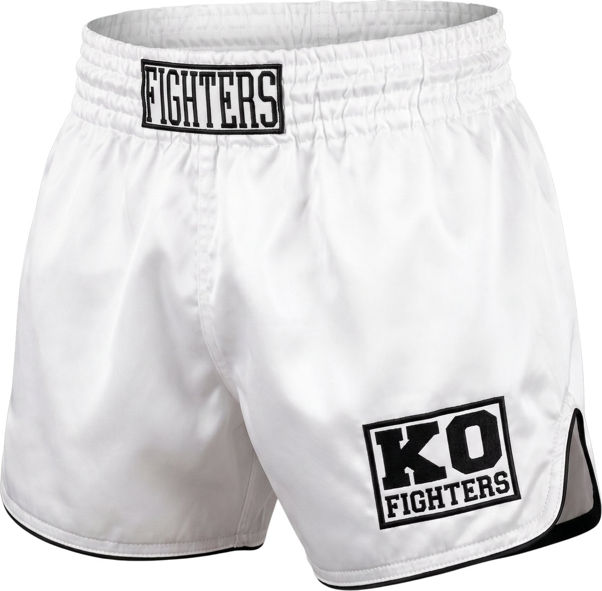 KO Fighters Classic Muay Thai Shorts Wit - Kickboksbroekje