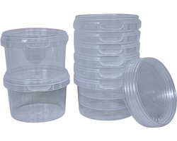 KURTT 20x Plastic Potje PP Transparant 280ml Rond – met Tamper Evident Deksel - Vershoudbakjes geschikt voor diepvries, magnetron en vaatwasser