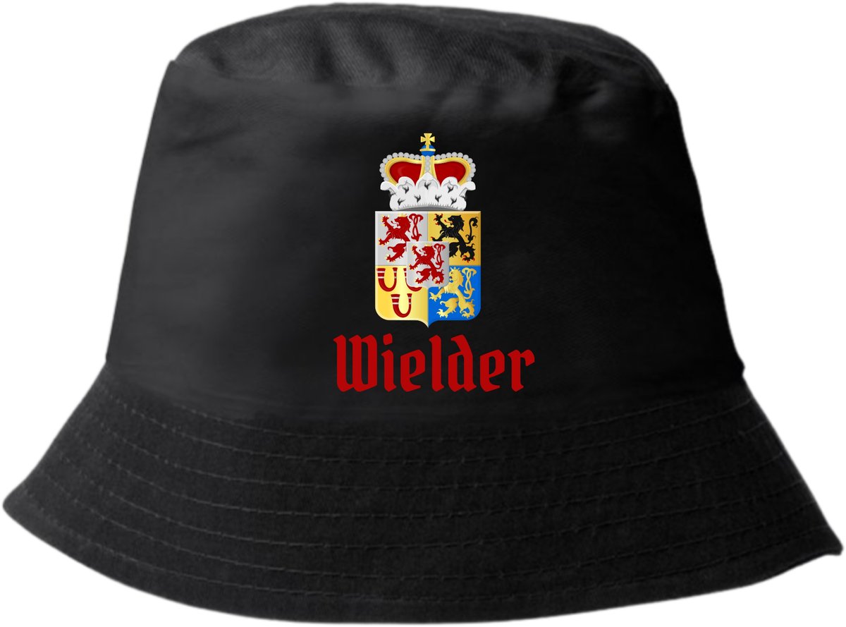 Bucket Hat Limburg gepersonaliseerd - Zwart - wapen Limburg - gepersonaliseerd met jouw eigen tekst/plaatsnaam - carnaval - festival