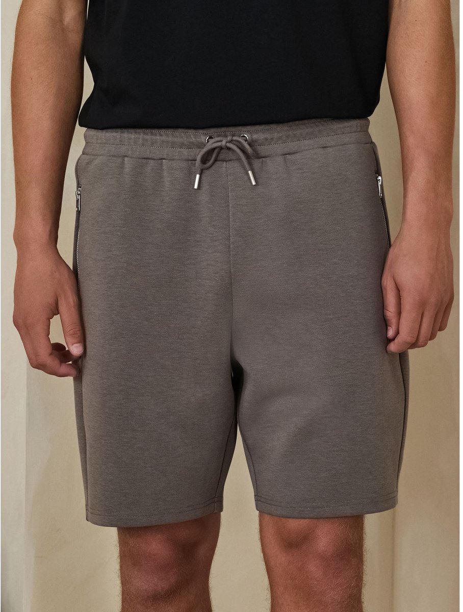 Next - Heren - Jersey short met rits - Bruin