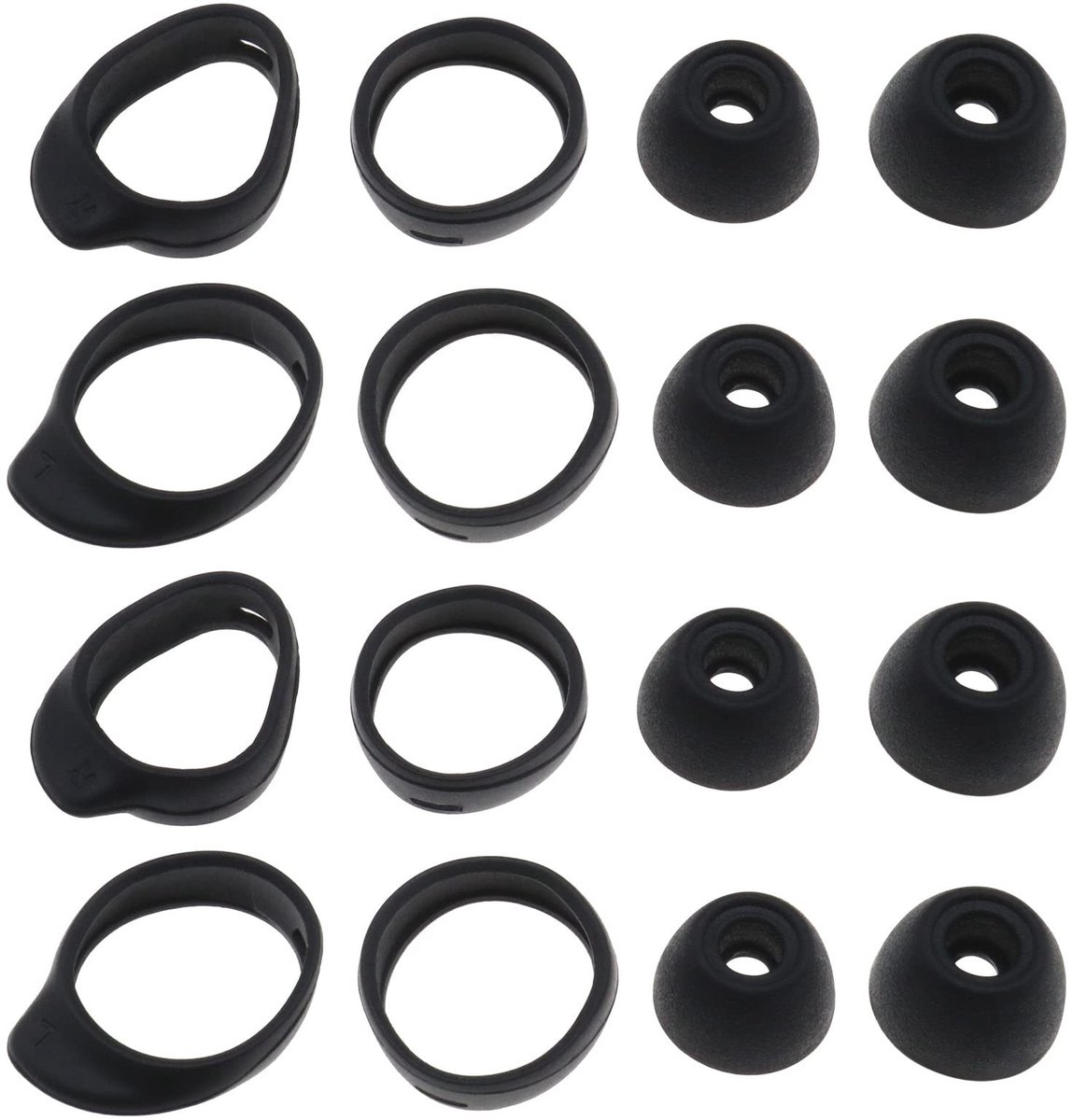 Dailygoods - siliconen oordopjes - anti-slip - zwart - oorhaken - comfortabel - geschikt voor Samsung Galaxy Buds 2019 en Buds+ R175/R170