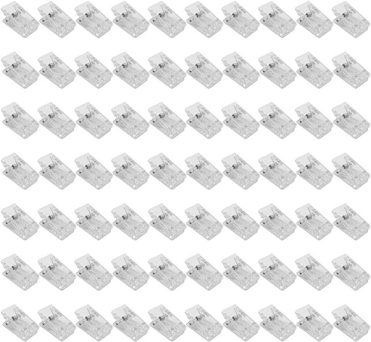 70 Stuks Transparante Plastic Clips, Dubbelzijdige Veerclips voor Foto's, Sjaals en Kantoorgebruik