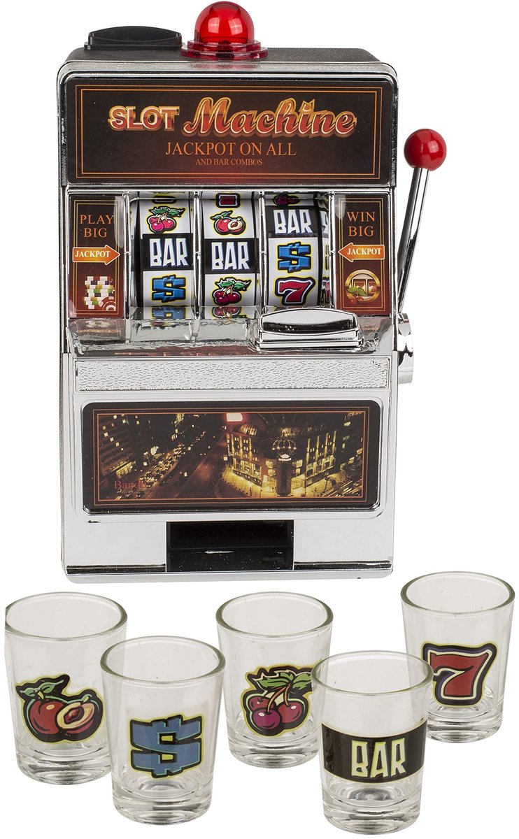 Allecto - Grappig drinkspel - Partyspel voor volwassenen - Feestelijke shooter automaat - 20 x 30 cm - Verjaardagsfeest en nieuwjaarsfeest - Geschi..