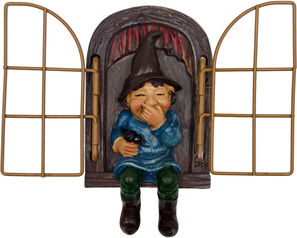 MTTProducts - Tuinbeeld Gnoom - Hilarische Decoratie - Kunststof - Vrouwelijke Dwerg - Miniatuur Beeldje - Perfect voor Tuin - 15 cm hoog