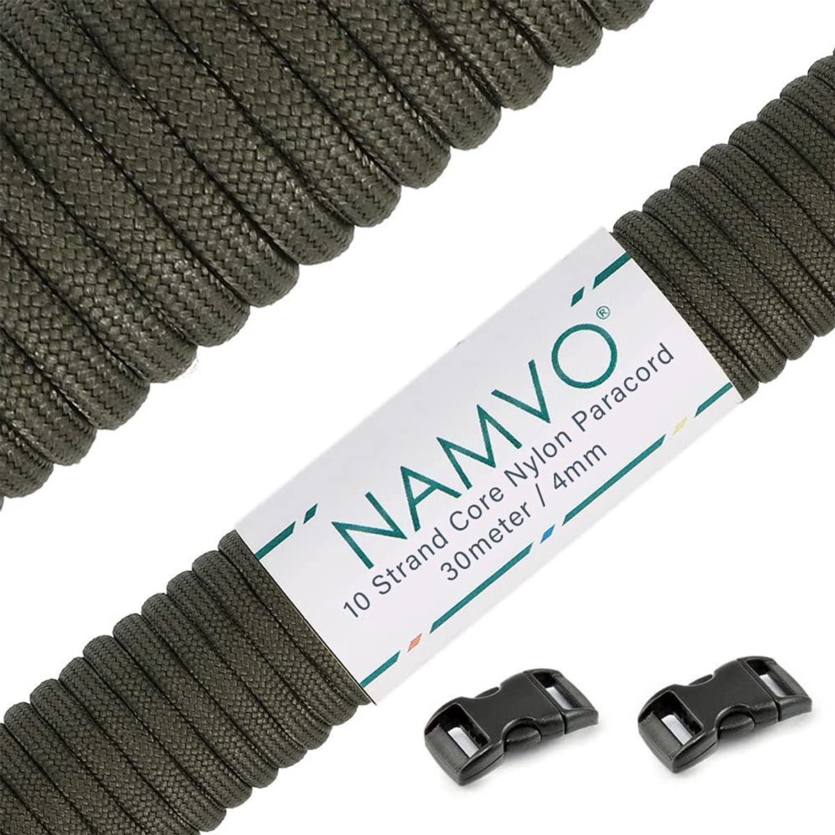 Allecto - Paracord Touw - Sterk en Duurzaam - 31 Meter - Olijfgroen - Nylon Touw - Voor Outdoor Activiteiten - Voor Kamperen en Avontuur