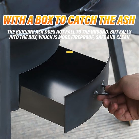 Allecto - Tent Stove - Portable Wood Stove - Ideaal voor Kamperen - 43 cm + 3 Kookplaten - Geschikt voor Buitenactiviteiten - Perfect voor Barbecue — afbeelding 5