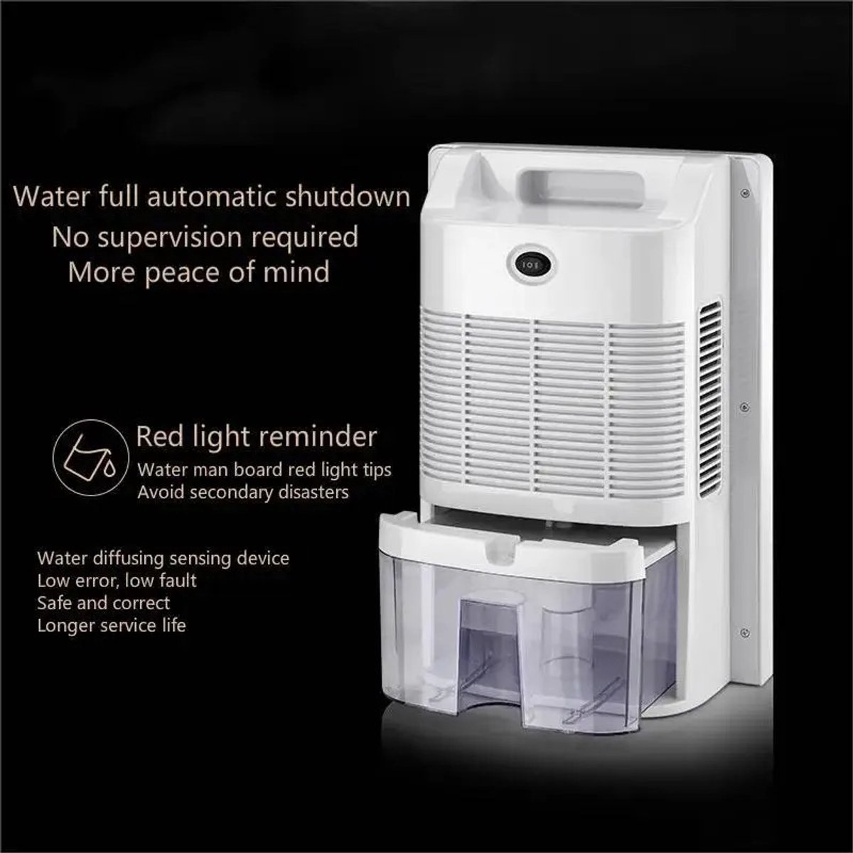 Stervia Luchtontvochtiger - Luchtreiniger - Air Purifier - H13 HEPA Filter - Fluisterstil 25 dB - Wit - 37.5 x 24.5 x 13.7 cm — afbeelding 3