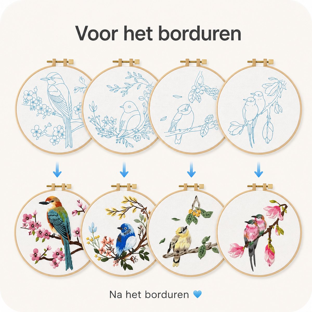 BOTC Borduurpakket - Borduurset van 4 - Borduurpakketten voor Volwassenen - Hobby en Creatief - Borduren — afbeelding 3