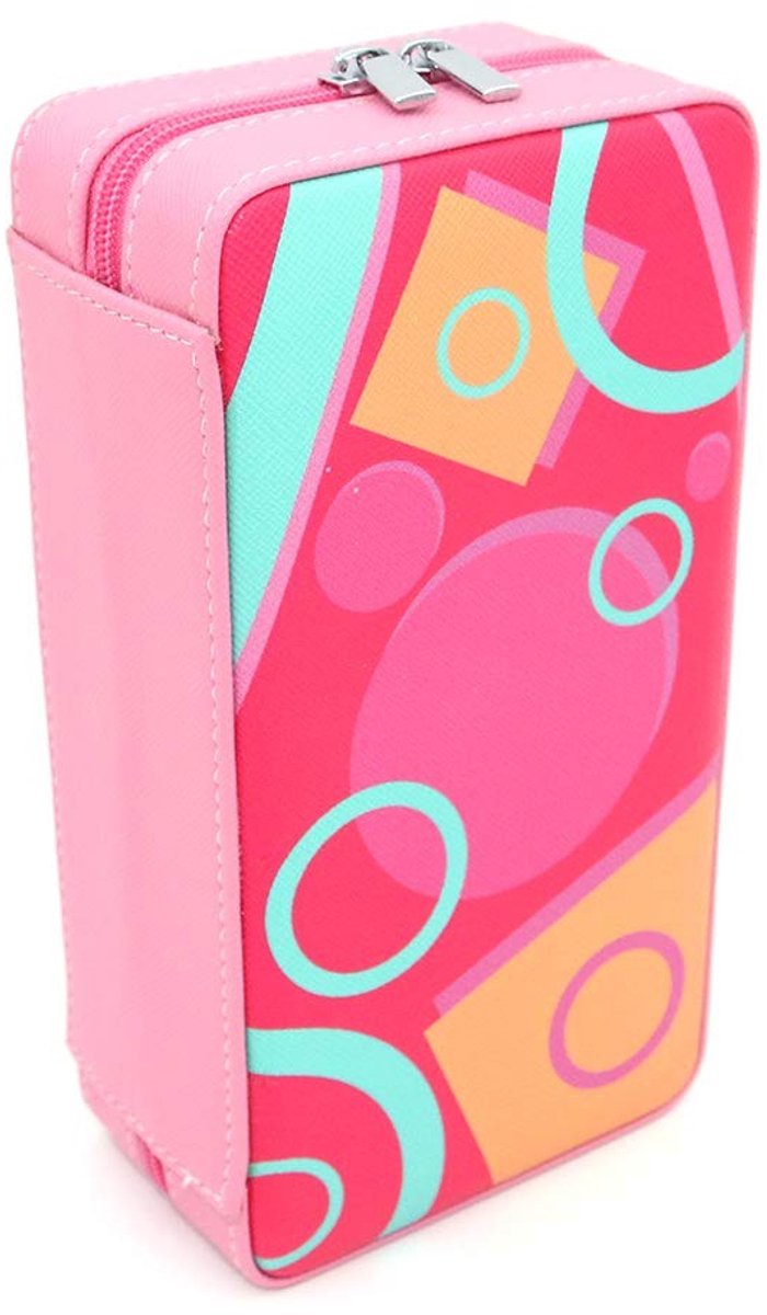 Shiwaki Juwelendoos - Faux Leather Sieraden Organizer - Roze Patroon voor Ringen, Oorbellen, Halskettingen en Armbanden
