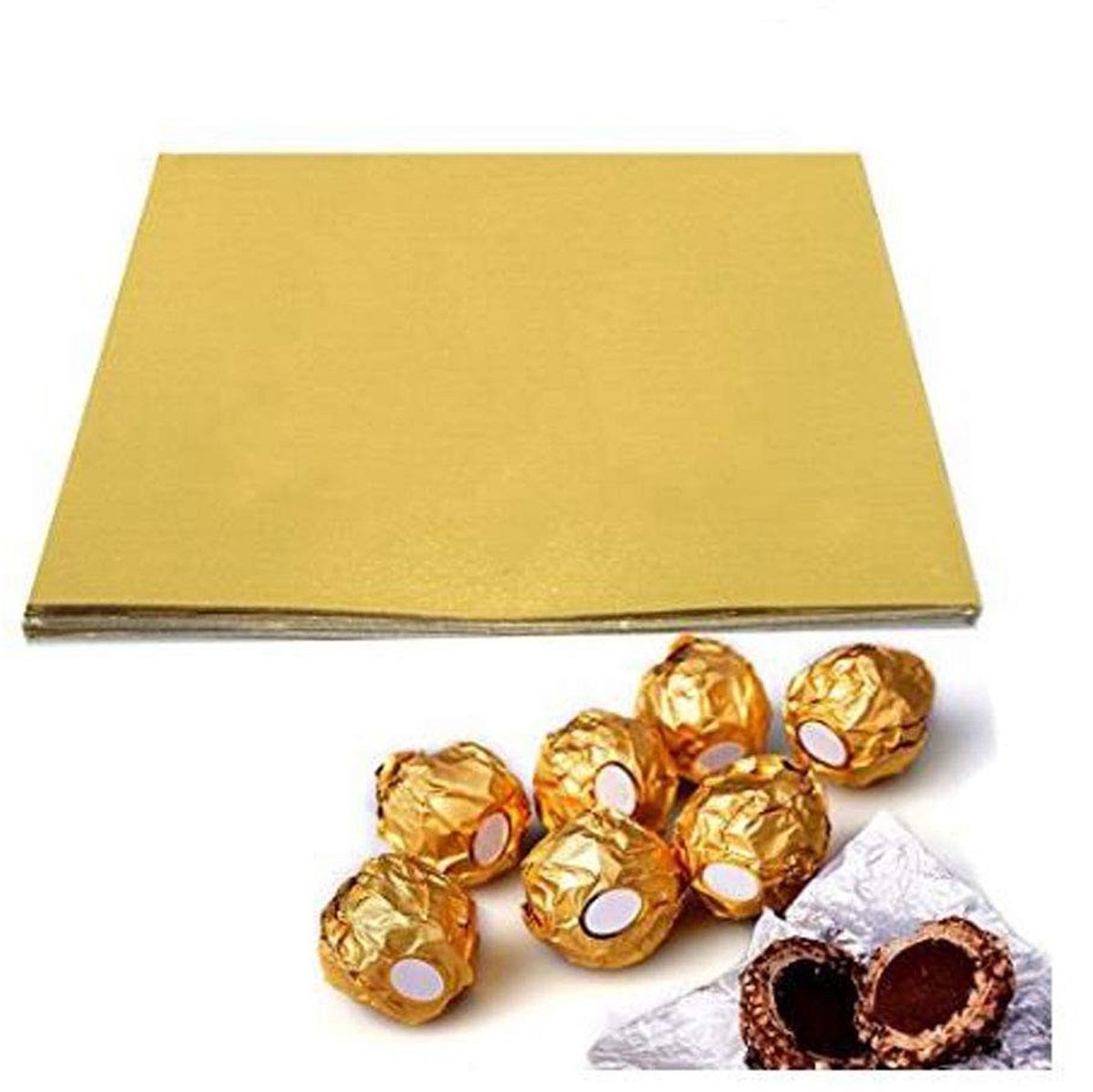 aladdien - Chocolade Verpakking - 100 Stuks - Goud Aluminium Folie - Papieren Verpakking - Voor Zelfgemaakte Snoep - 4 Inch