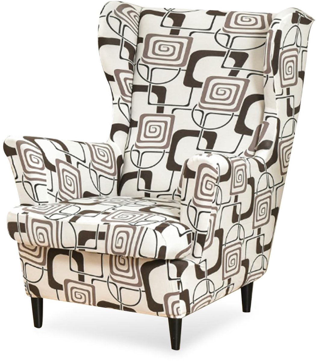 Allecto - Wingback Chair Covers - Bescherming voor fauteuils - Wasbaar en stijlvol - Classic Square - Ideaal voor woonkamer en slaapkamer - Set va
