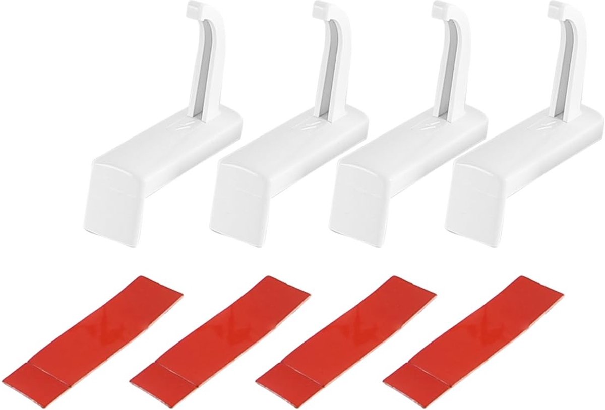 Allecto - Hoofdtelefoonhouder - 4PCS - Zelfklevende Haak voor Bureau - Universele Hoofdtelefoonsteun - Wit - Organisatie - Bureauaccessoire - Voor ...