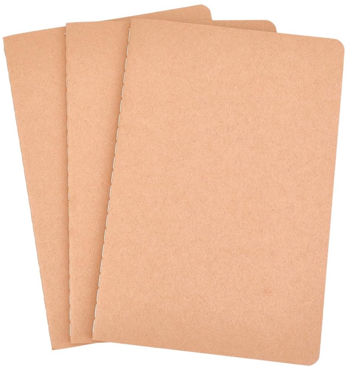 ONF3 - Lege Inlay voor Reisnotebooks - Set van 3 - Handgenaaid - Ideaal voor School en Kantoor - 76 Pagina's - Notitieboek - Schrijfaccessoires ...