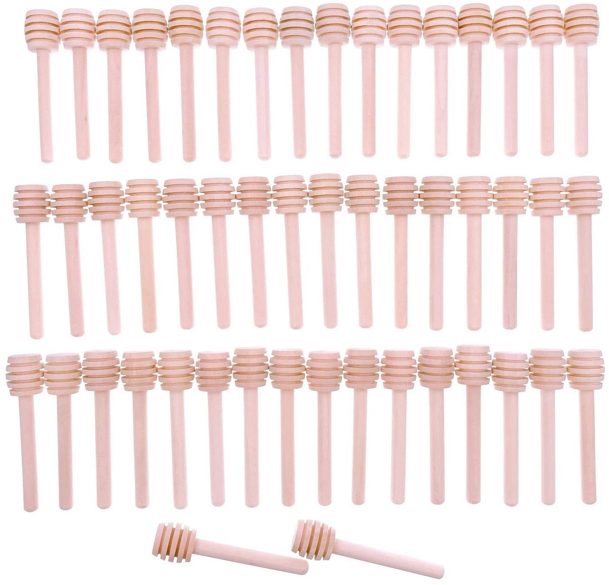 Allecto - Houten Honeysticks - 50 x Honeysticks - Ideaal voor Feestjes - 8 cm - Perfect voor Honing en Siropen - Geschikt voor Bruiloft en Baby Showe