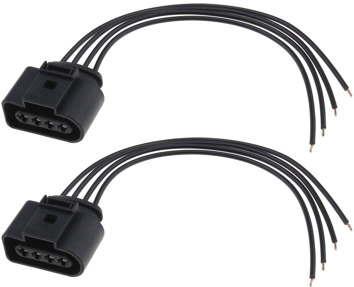Allecto - 4 Pin Bobine Connector - Auto Onderdelen - Betrouwbare Verbinding - 13 cm Kabel - Compatibel met Audi en Skoda - 2 Stuks