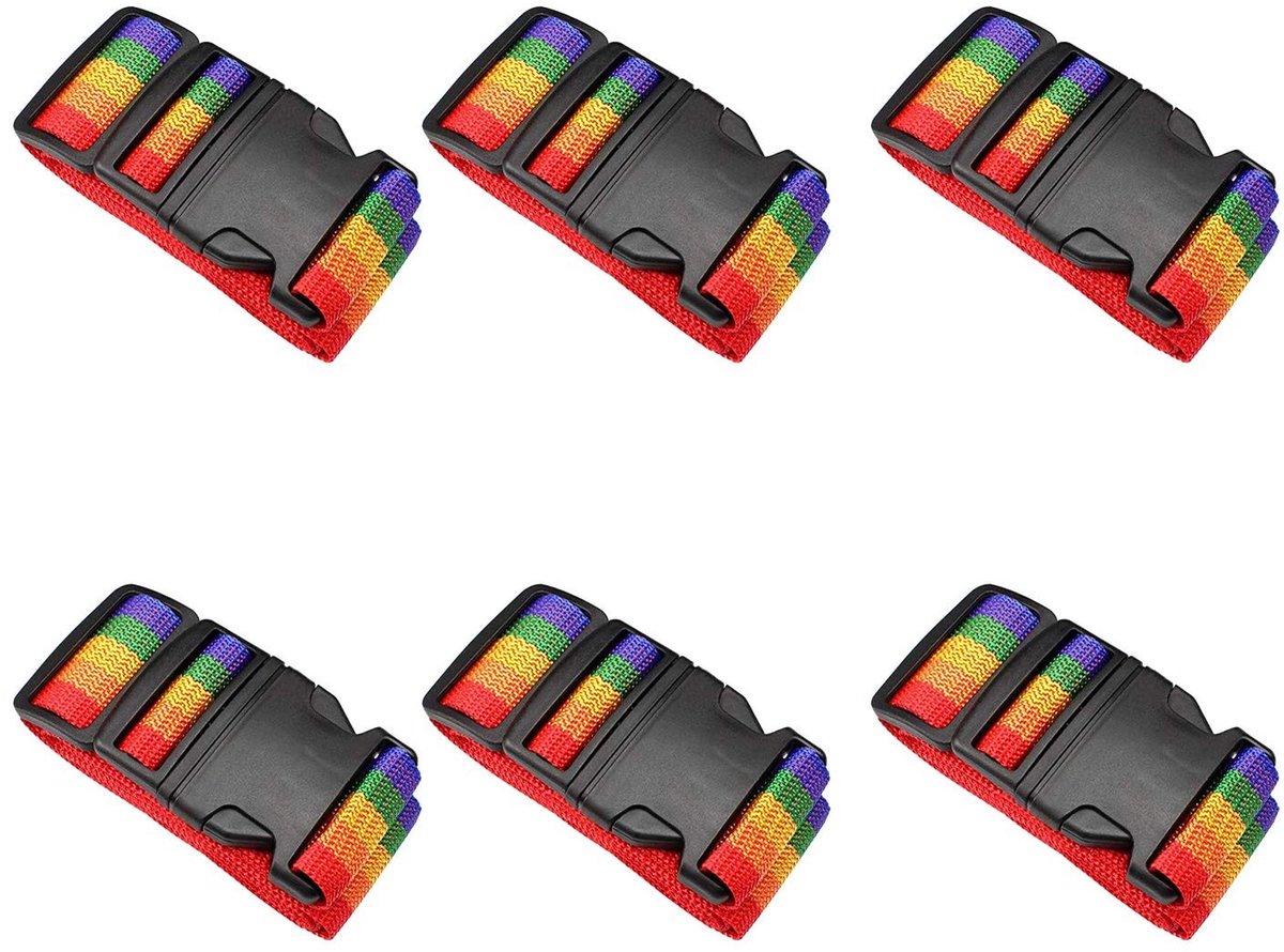 Allecto - Bagageriem - Verstelbare bagageriem - Veiligheid van koffers - Multicolor - Koffer sluitband - Reisaccessoire - Kofferbanden