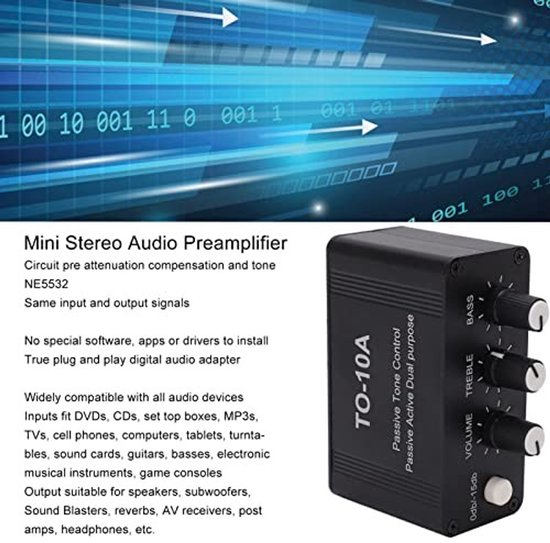 ONF3 - NE5532 Stereo Preamplifier - Tone Control - Plug & Play Audio - Voor Speakers en Hoofdtelefoons - Hoogwaardige geluidsversterker - Ideaal... van Onf3 — afbeelding 5