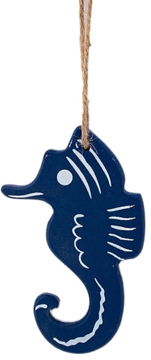 Allecto - Hangdecoratie - Donkerblauwe zeepaard pendant - Nautische decoratie - Interieuraccessoire - Zeedier decor - Geschikt voor thuis - Kleur: ...