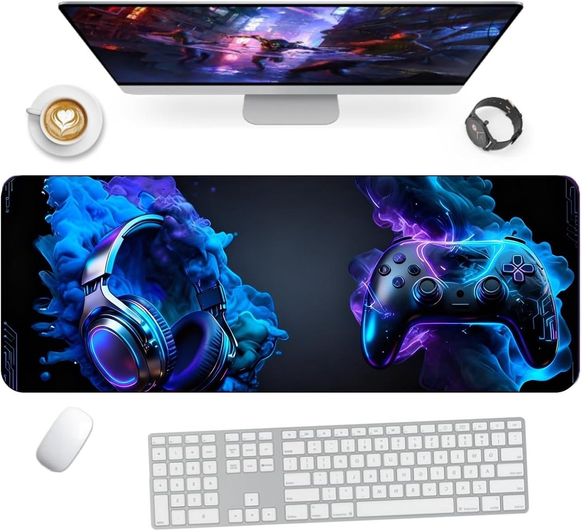 Grote Gaming Muismat 80 x 30 cm, Antislip en Duurzaam, Ideaal voor Kantoor en Gaming Gebruik