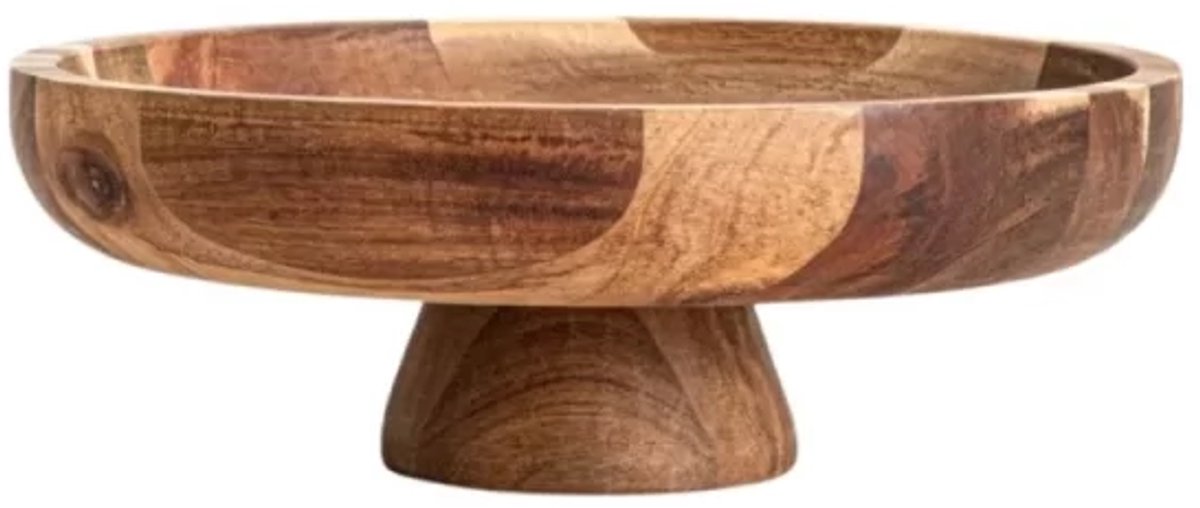 Fruitschaal Nora op Voet Ø30,5 cm – Acaciahout – Decoratieve Serveerschaal