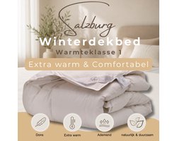 Winterdekbed Oostenrijks Schuddons 240x220 | Fluffy Dons Dekbed | Warm Slapen | Warmteklasse 1 | RDS & Nomite Keurmerk | Nederlands Fabrikaat