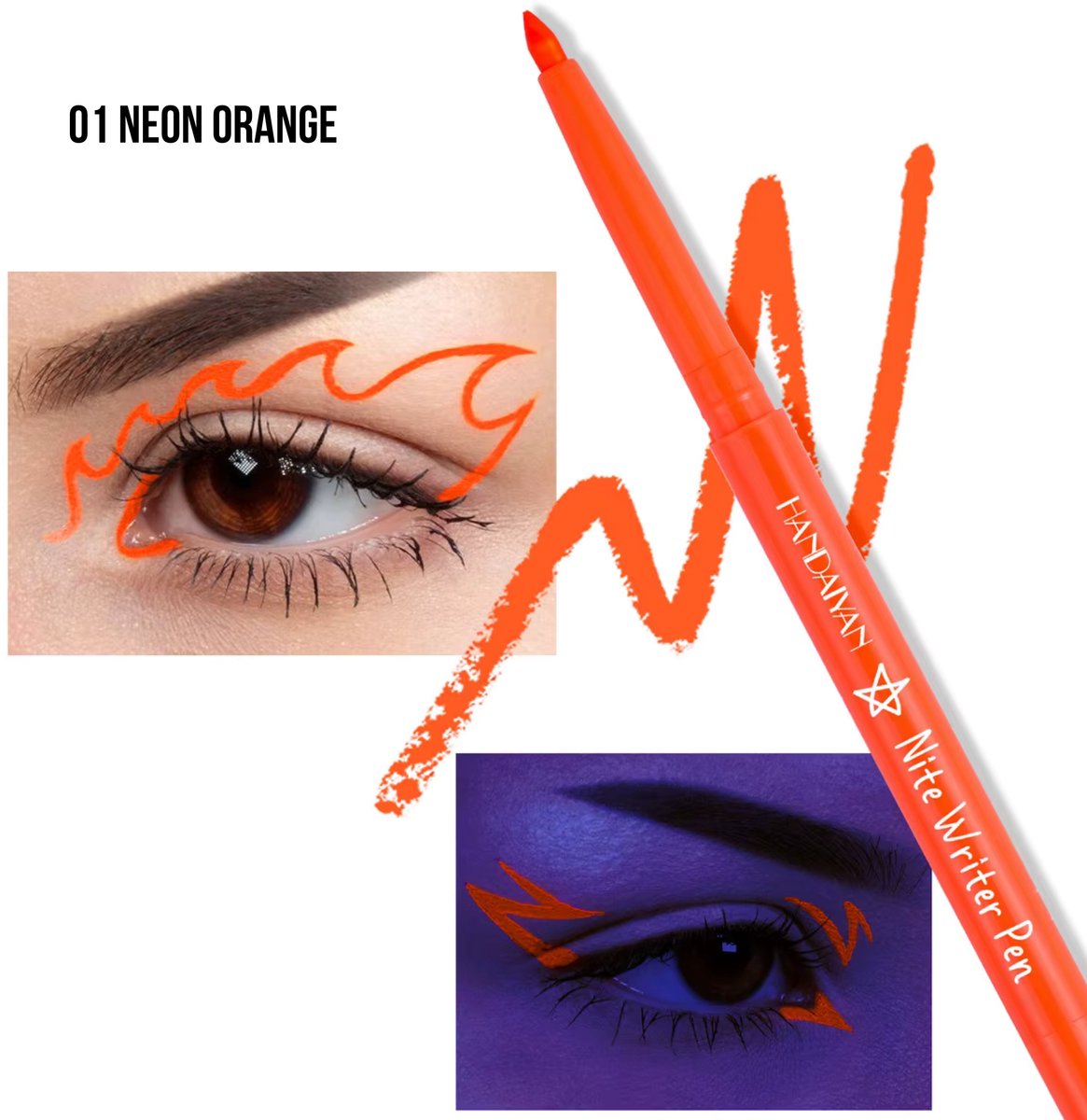 UV Glow - Long Lasting Gel EyeLiner 01 Neon Orange - 0.2g