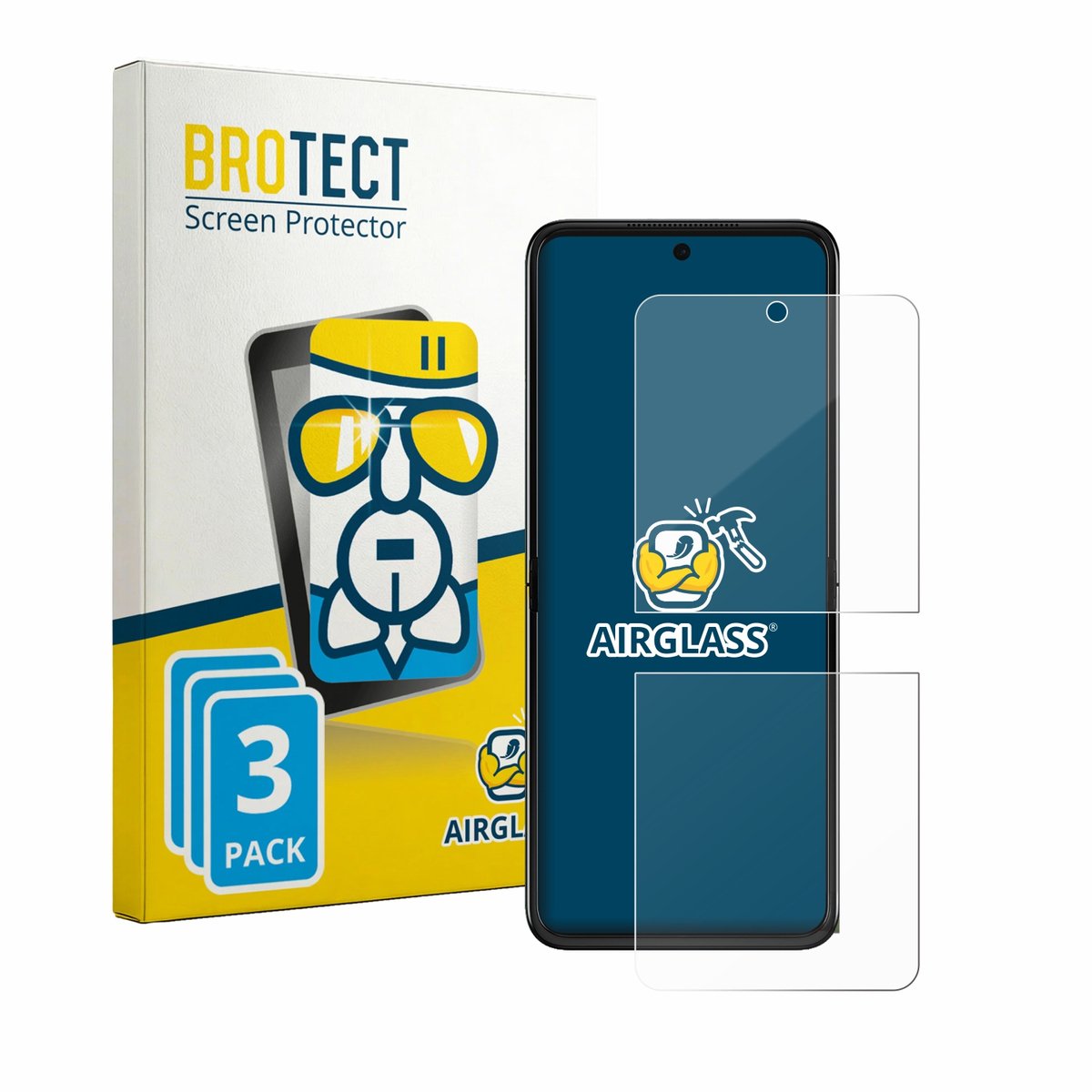 Screenprotector 3 Stuks voor Motorola Razr 70 Plus Beschermglas transparant