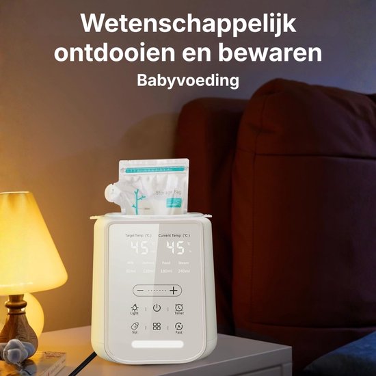 Draagbare Flessenwarmer Baby - Draadloos & USB Oplaadbaar - Snelle Babyfles Verwarmer Voor Onderweg - Temperatuurregeling & Warmhoudfunctie - Geschikt voor Meerdere Flessen — afbeelding 5