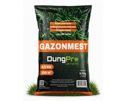 DungPro Organische Gazonmest 6,5 kg – Geschikt voor 130 m² – Voor een Diepgroen & Sterk Gazon – Gazonmeststof – Werkt tegen Mos – Tot 100 Dagen Voeding