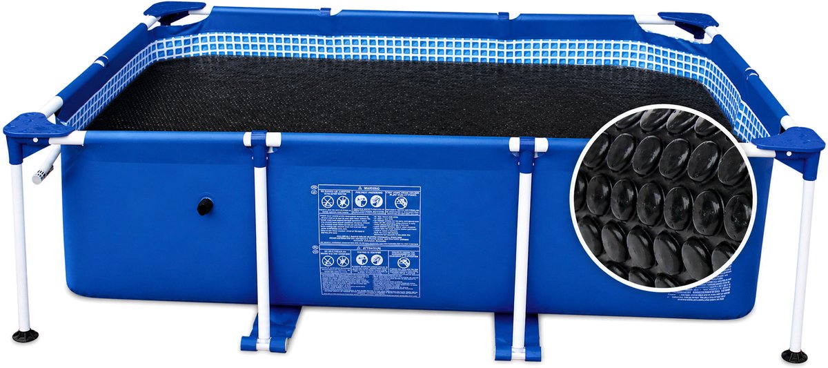 Hoppa! Solarzeil - Zwembadafdekking - Zwembadcover - Zwembadisolatie - Zwembad zeil | Zwart | 220 x 150 cm