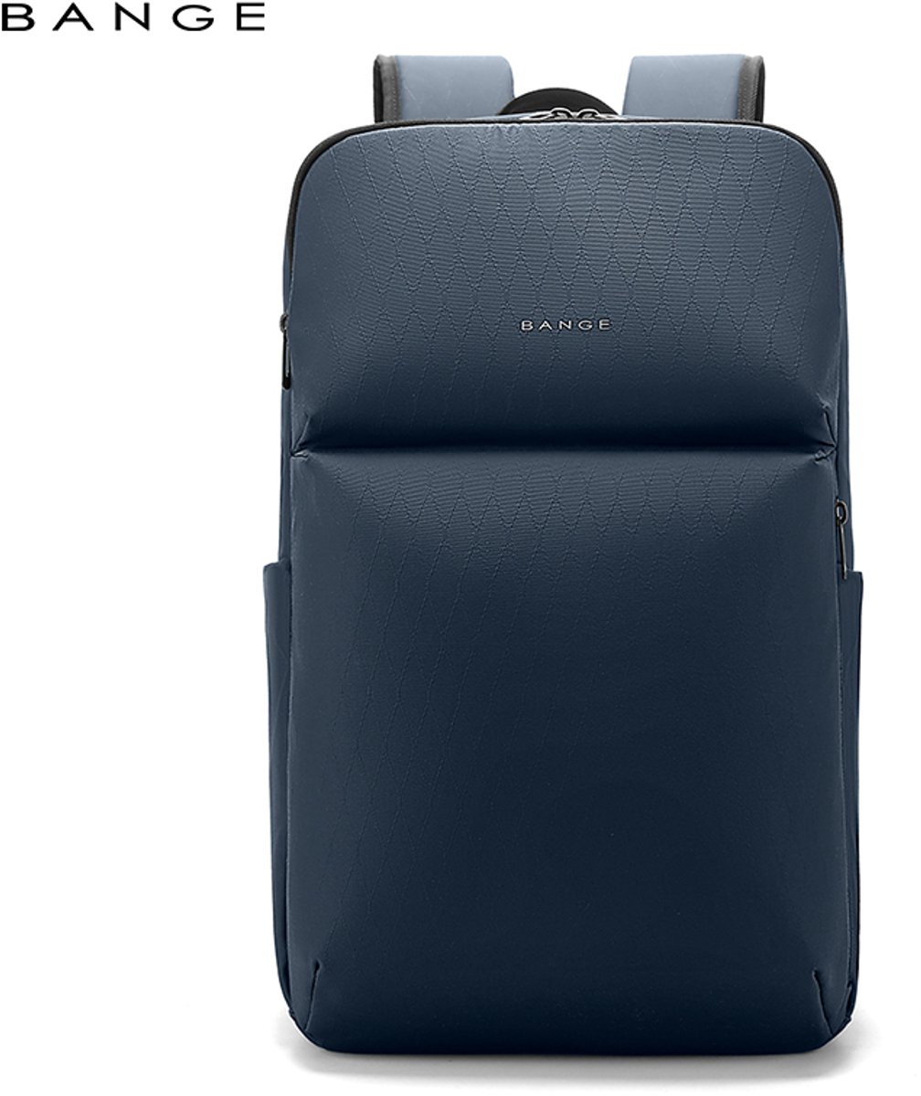 CarryQuest® - BANGE Laptop Rugzak 15.6 inch - Zakelijke Business Backpack 27L - Waterafstotende Rugtas met Laptopvak, Anti-Diefstal Vak, Trolleyband & Organizer - Blauw