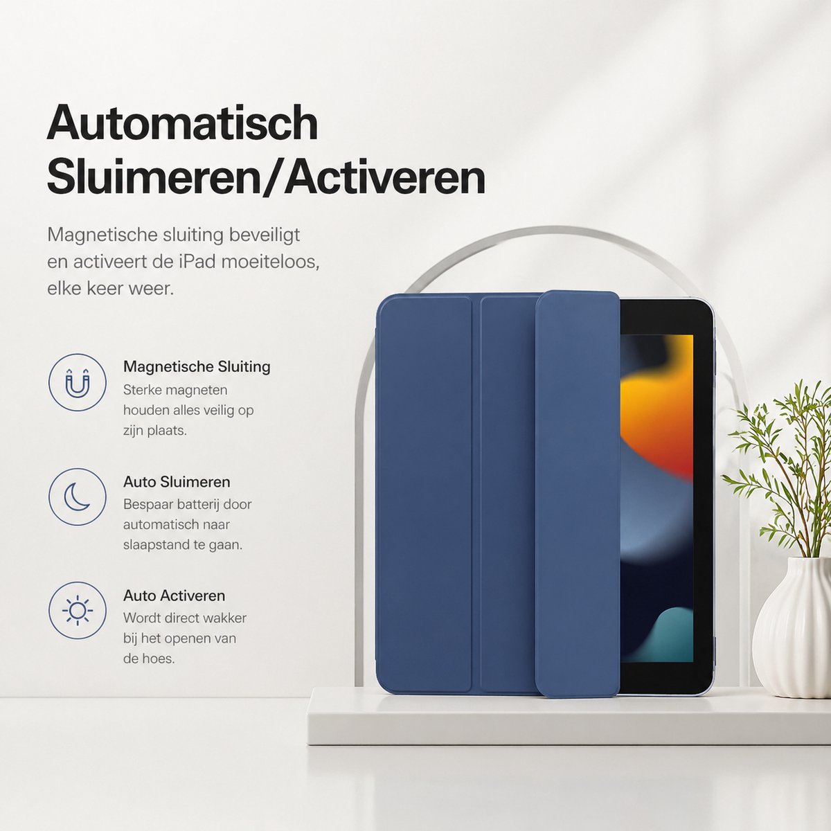Sounix Tablet Hoes Geschikt voor iPad 10.2 (2019) 7e generatie / iPad 10.2 (2020) 8e generatie / iPad 10.2 (2021) 9e generatie - Hoesje - Marineblauw — afbeelding 7