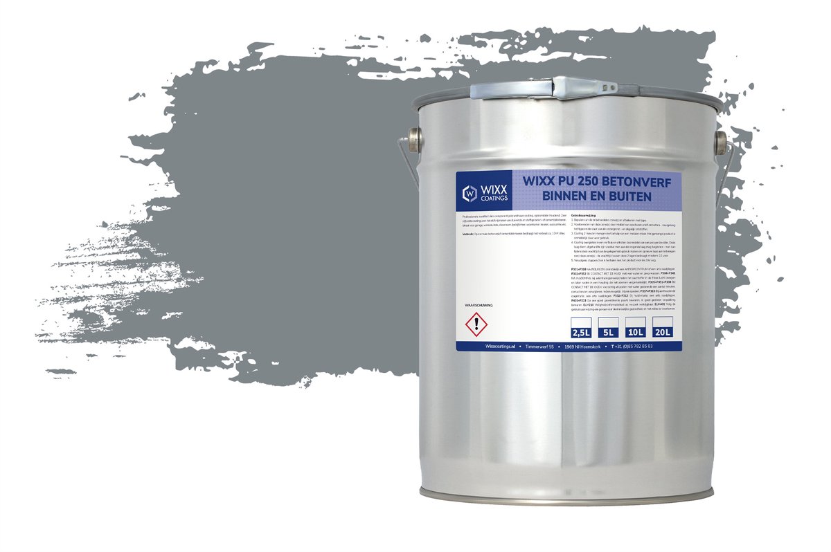 Wixx PU 250 Betonverf Buiten en Binnen - 5L - RAL 7046 | Telegrijs 2