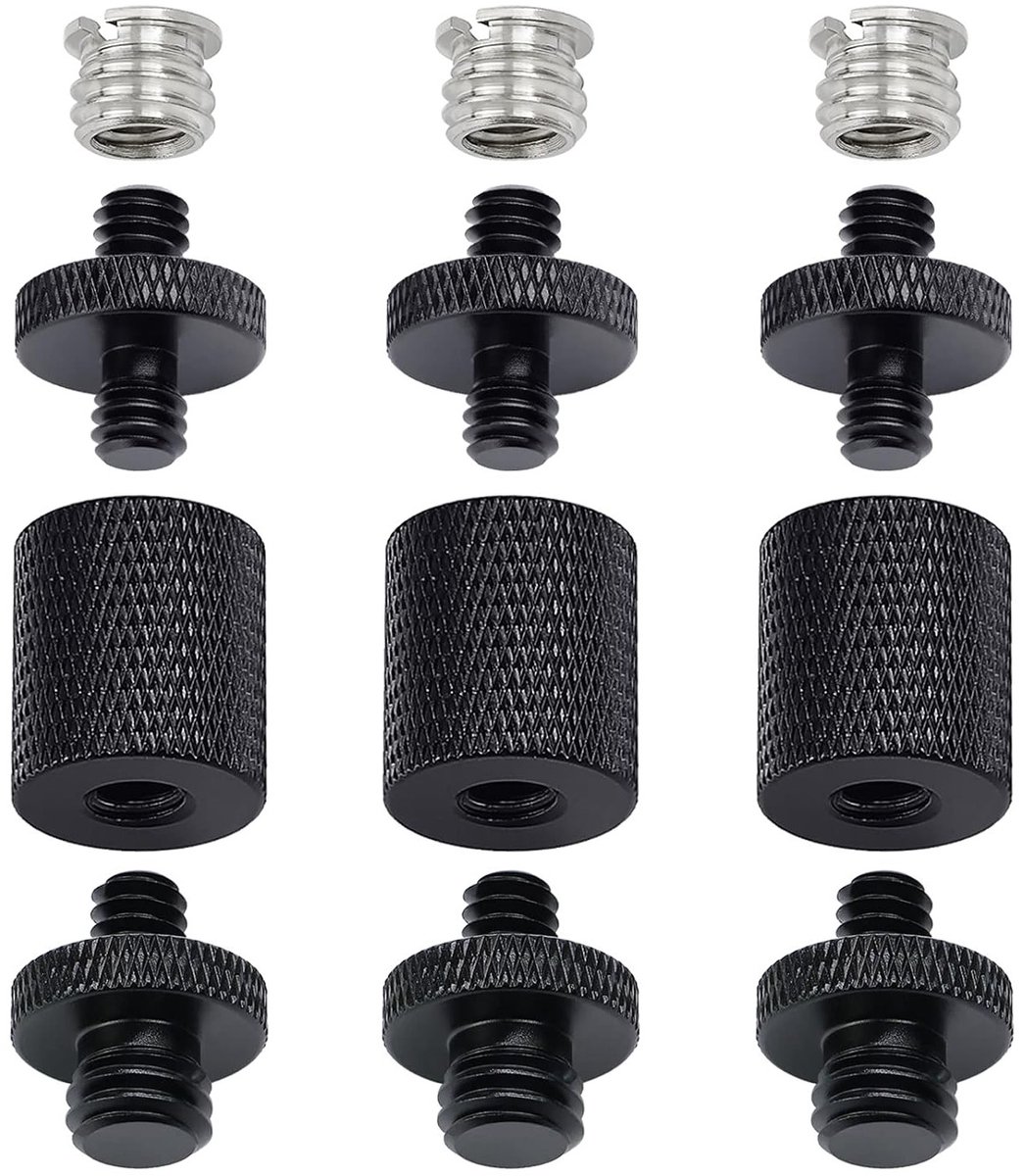 Lichtstatiefadapter 1/4 inch en 3/8 inch - 12 stuks voor camera-accessoires