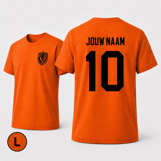 Oranje Voetbalshirt Maat L - WK 2026 - Gepersonaliseerd met Eigen Naam en Nummer - Shirt Holland - Voetbal - Nederlands Elftal - WK Voetbal Shirt