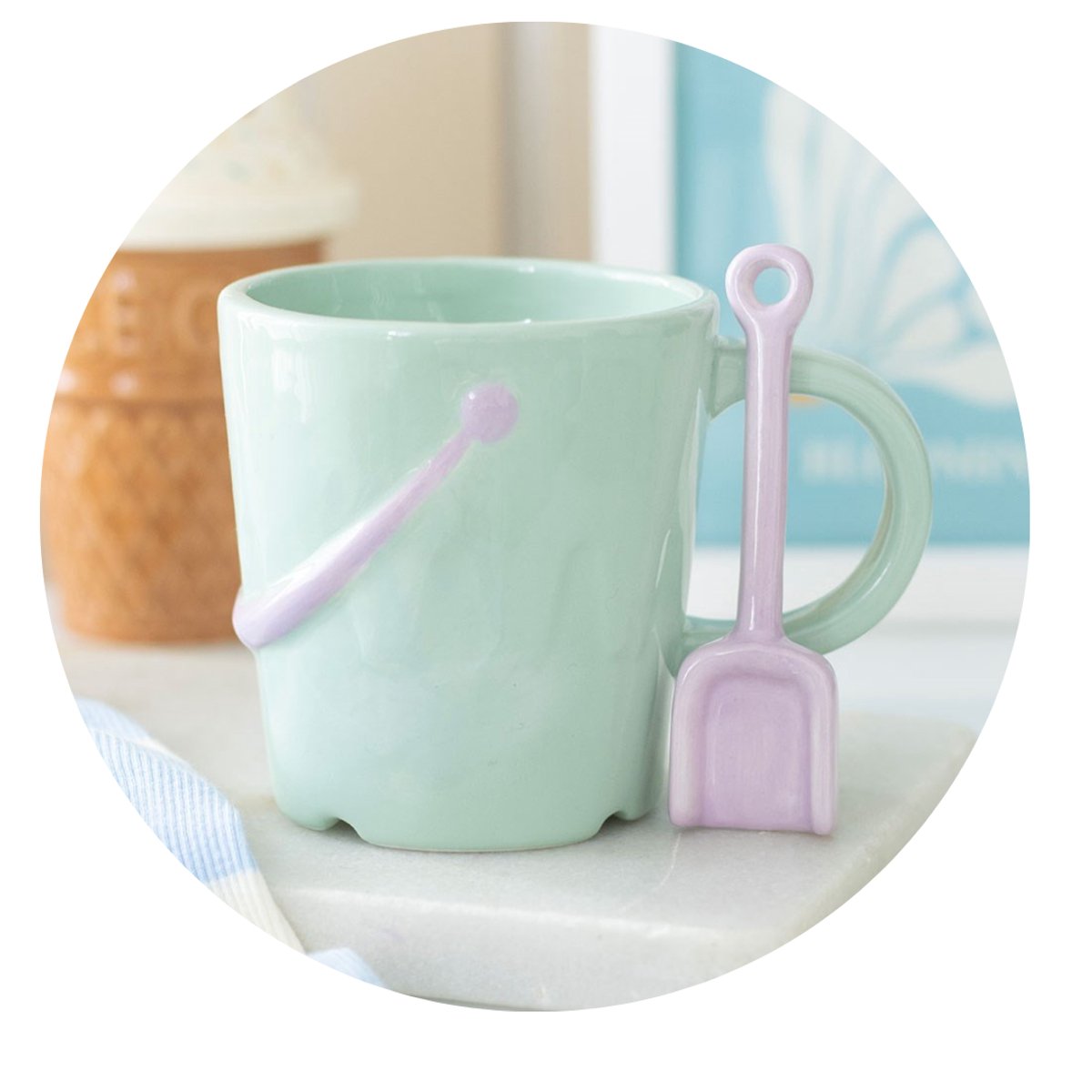 Something Different - Pastel Bucket Mug with Spade Spoon Mok/beker - Multicolours
