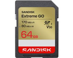 SanDisk SDXC Extreme GO 64GB (UHS-1, R 170MB/s / W80MB/s, 4K)