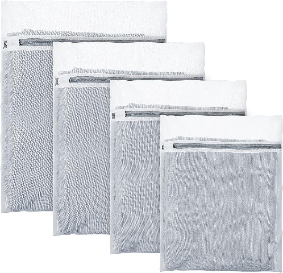 Set van 4 Waszakken voor de Wasmachine - Duurzame Netzakken voor Delicate Kleding, Ideaal voor Studenten, Reis en Thuisgebruik (XL, L, M, S)