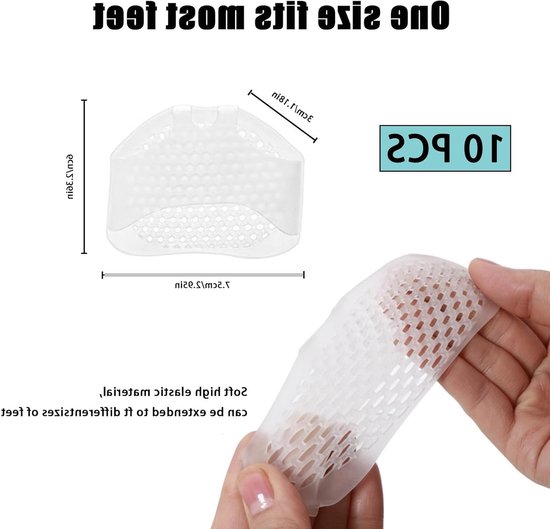 Set van 10 Metatarsale Kussens - Gel Kussens voor Voetcomfort en Ondersteuning voor Mannen en Vrouwen — afbeelding 5