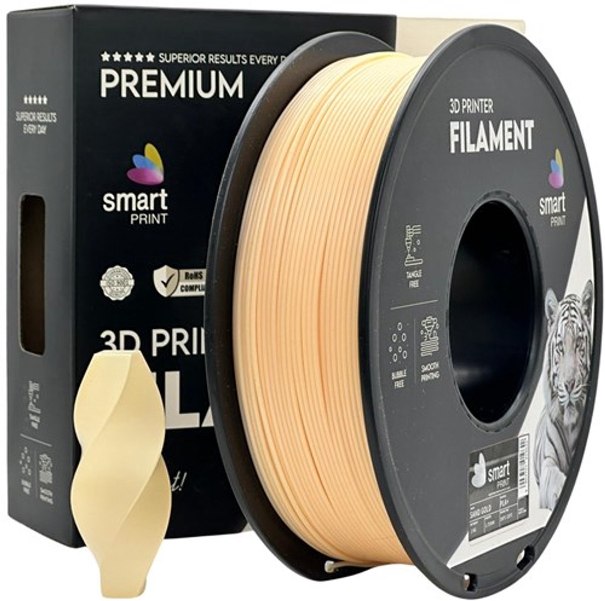 Smart Print - PLA+ - 1,75mm filament – zand goud - 1kg netto