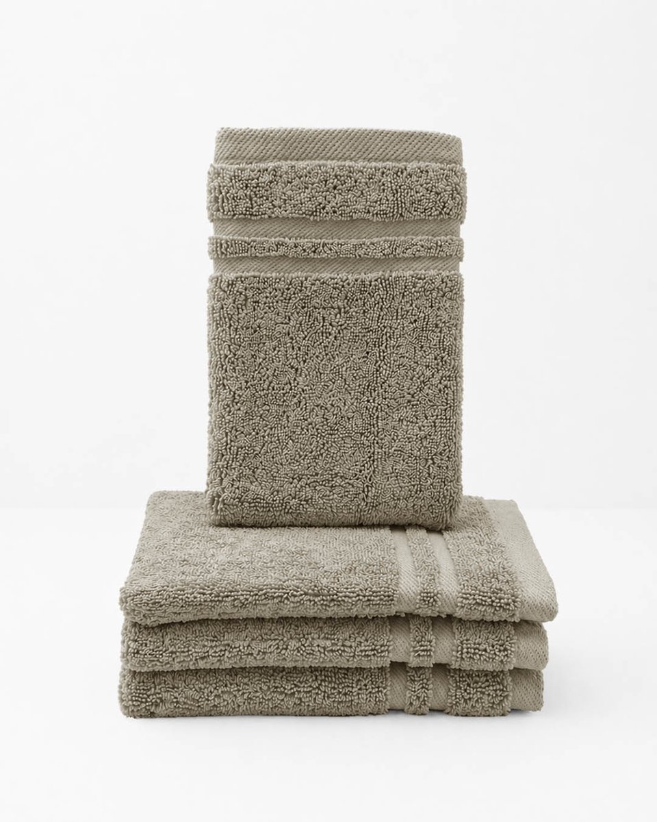 HOOMstyle Washandjes Boutique - 4 stuks - 14x21cm - Taupe