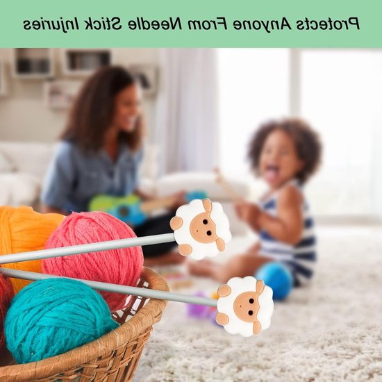 10 Stuks Breinaalden Stopper, Schattige Schapen Brei Accessoires, Bescherming voor 6-9 (4-5.5mm) Naalden, Handwerken en Haakbenodigdheden, Creatieve Brei Ideeën — afbeelding 5