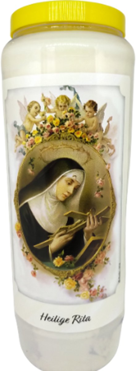 noveenkaars Heilige Rita - 9 dagen brander - set van 5 stuks Wit