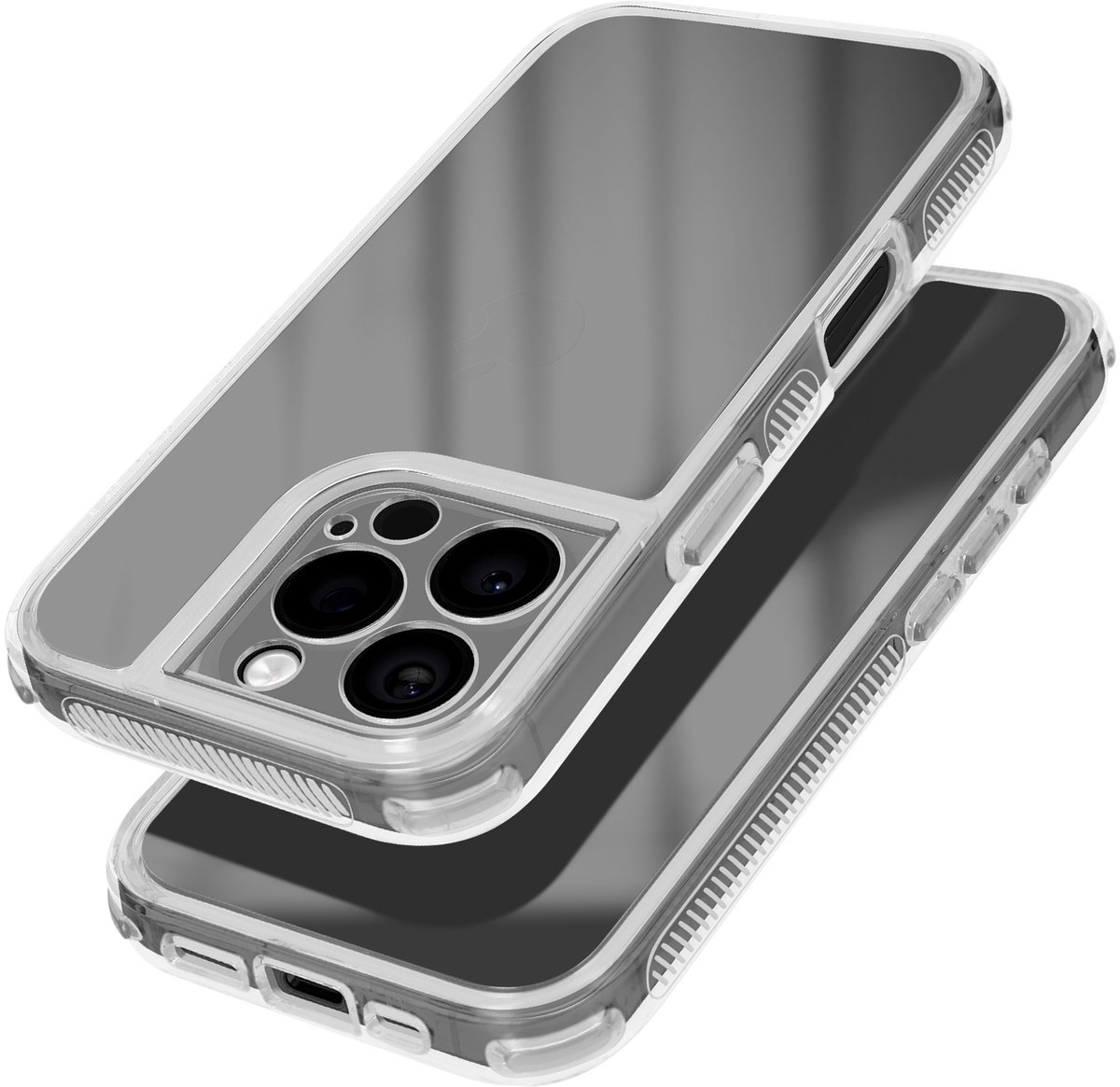 Avizar Hoesje Geschikt voor Apple iPhone 16 Pro Max Munten Stootvast Bumper, Zwart
