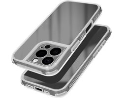 Avizar Hoesje Geschikt voor Apple iPhone 16 Pro Max Munten Stootvast Bumper, Transparant zwart